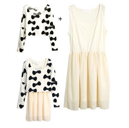 HS1002 Pretty Top & Dress Set White
