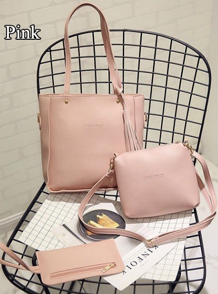 KY1001 Fashion Tote Bag (3 in 1) Pink