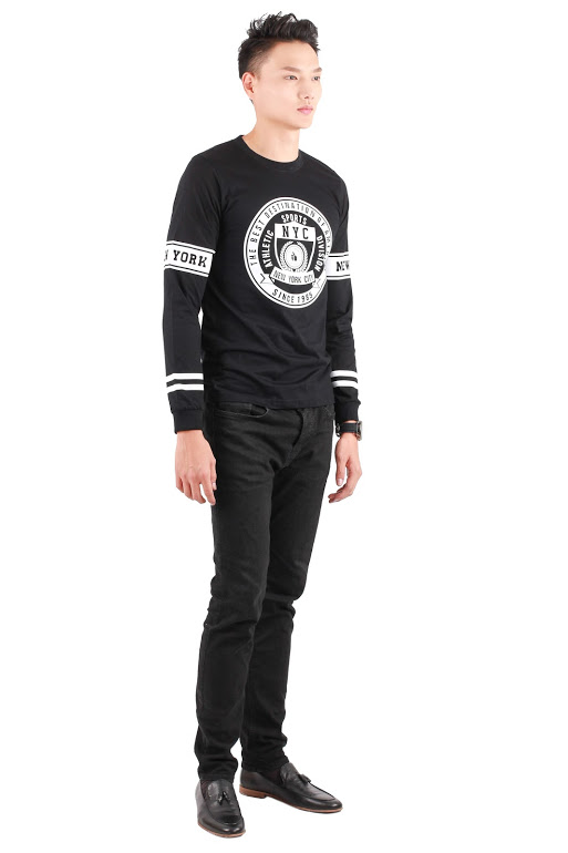 QA-303 Men Graphic T Shirt Black