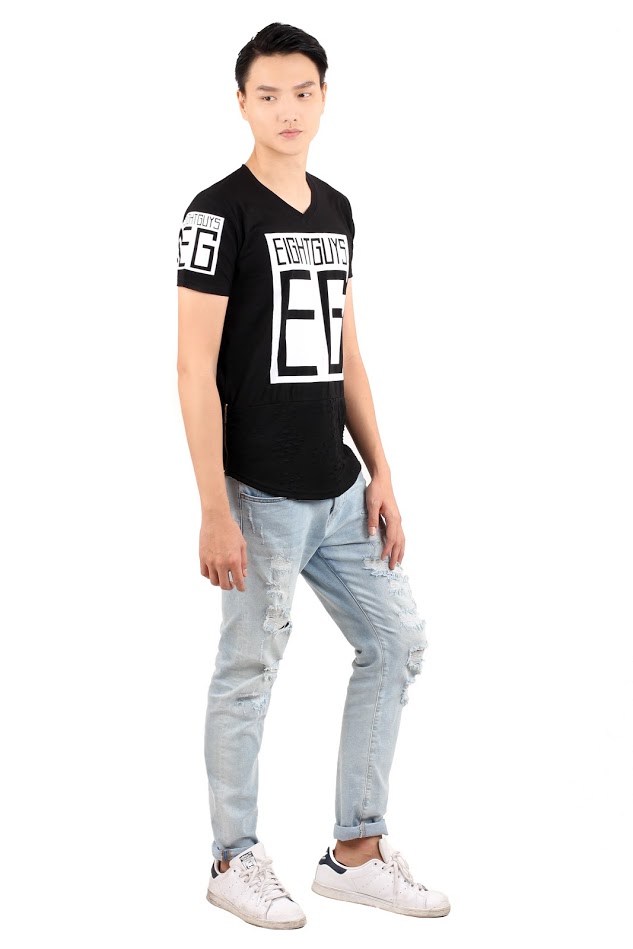 QA-322 Men Fashion T Shirt Black