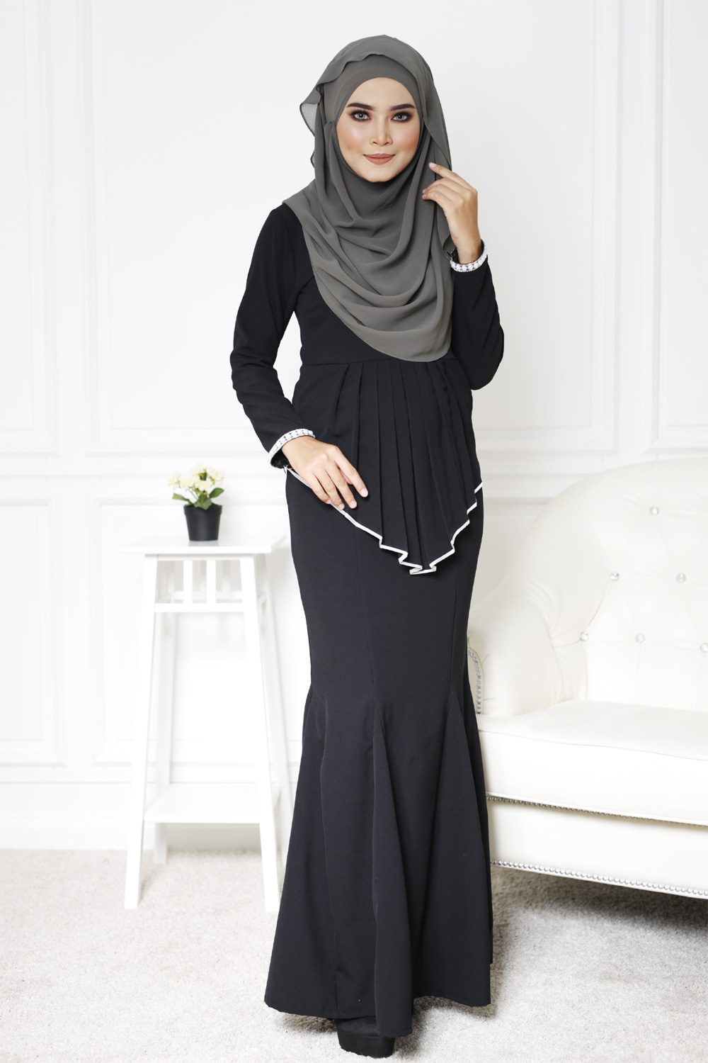 SW4824 Stylish Jubah (Plus Size Maternity) Black