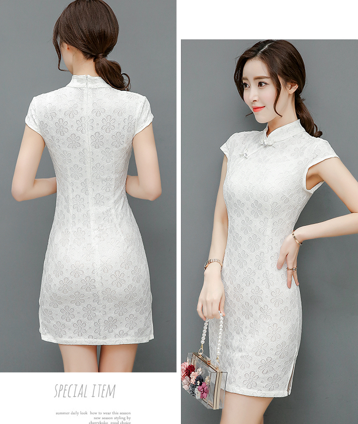 VW12188 Lovely Cheongsam White