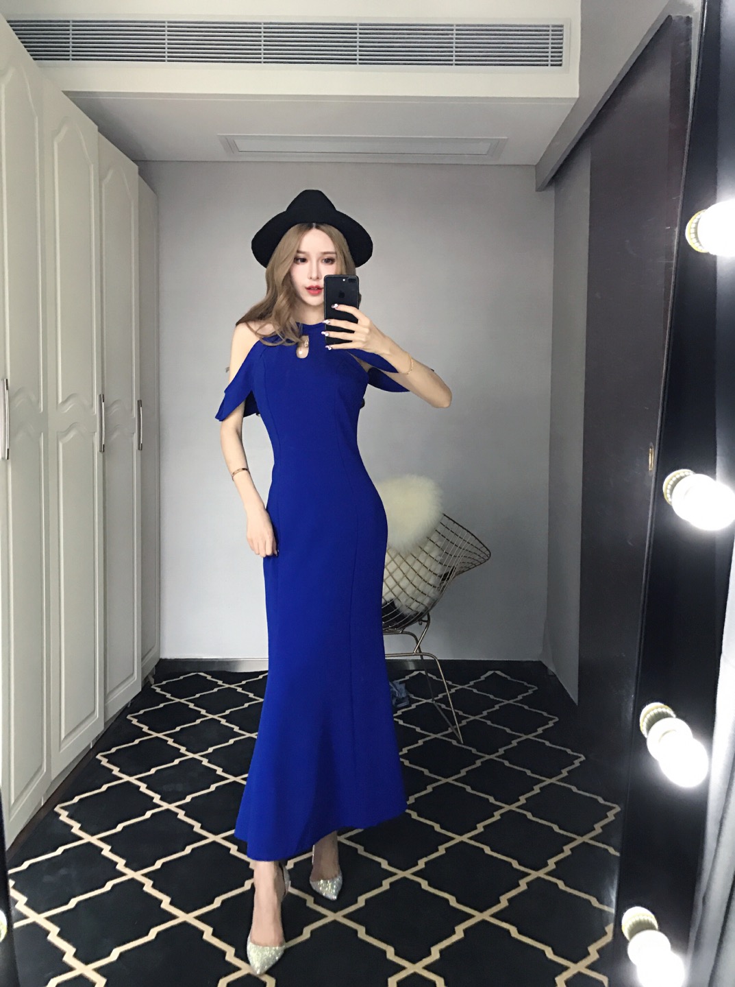 GW2215 Unique Maxi Dress Blue