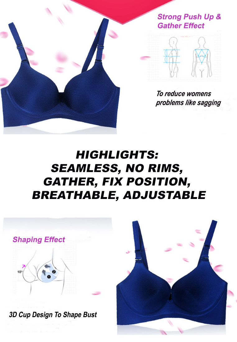 FW151 No Rims Seamless Bra-Blue