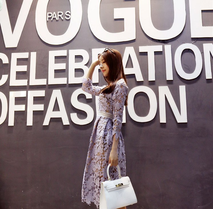 BM70245 Lovely Lace Dress Purple
