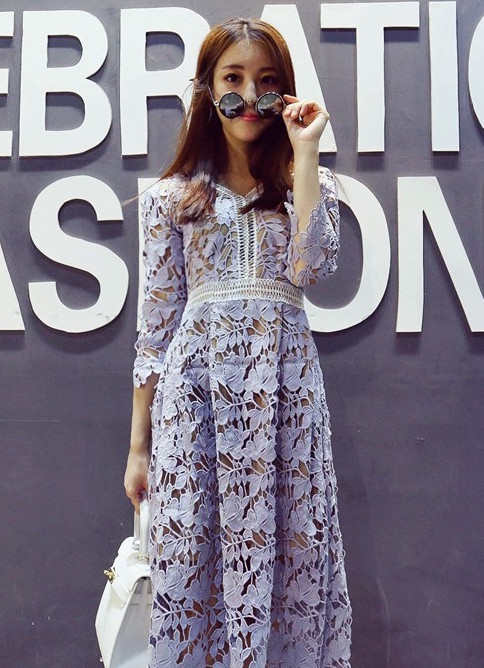 BM70245 Lovely Lace Dress Purple