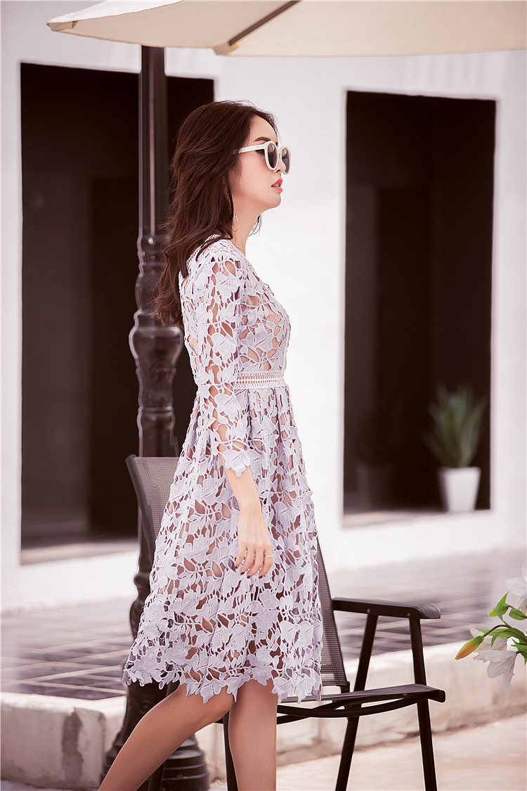 BM70245 Lovely Lace Dress Purple