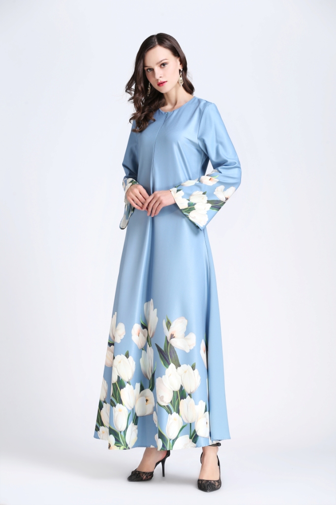 BM70246 Elegant Maxi Dress Blue