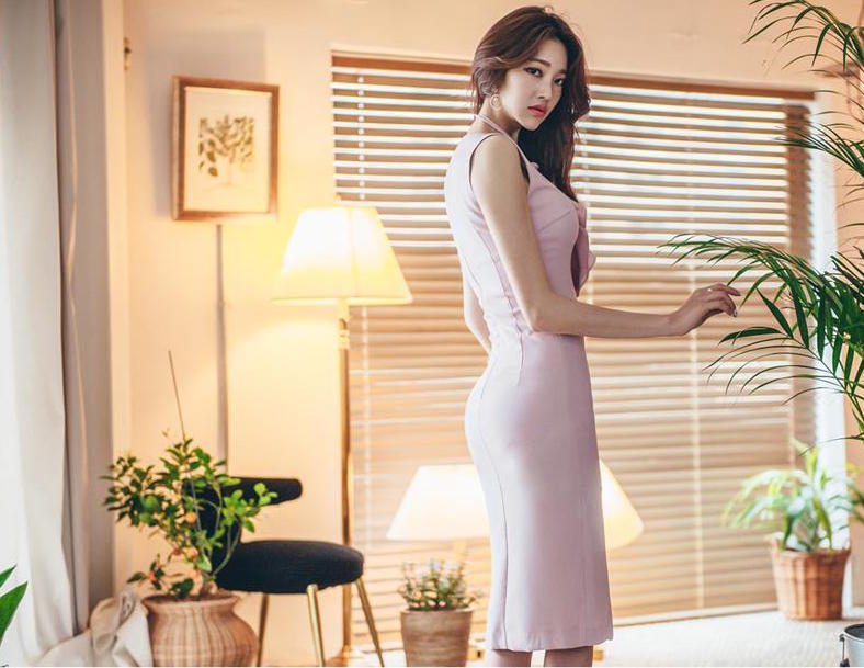 BM70249 Korea Fashion Dress Pink