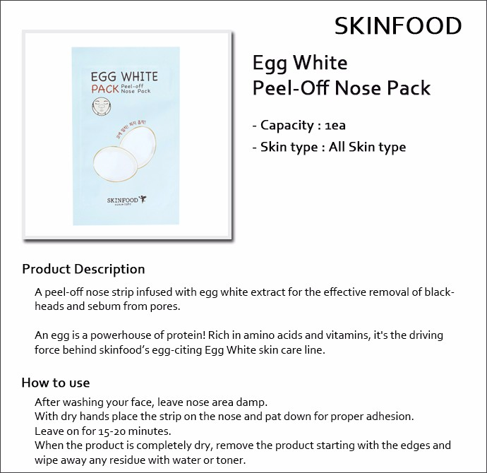 CW50041 Skinfood Egg White Peel - Off Nose Pack
