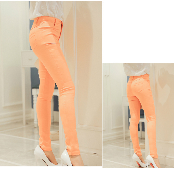 KF520 Stylish Women Pants Light Orange