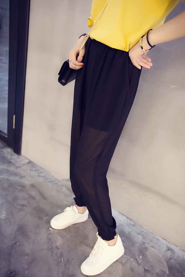 KF555 Lovely Chiffon Pants Black
