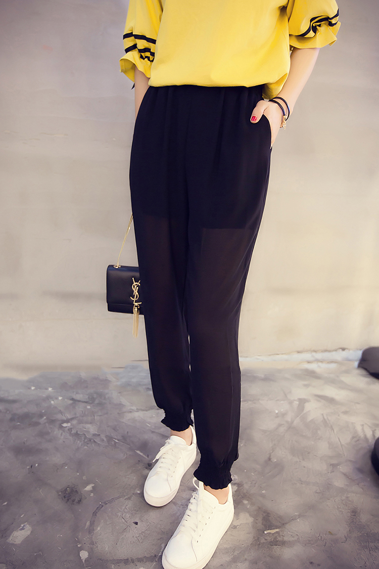 KF555 Lovely Chiffon Pants Black