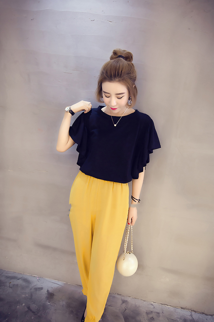KF555 Lovely Chiffon Pants Yellow
