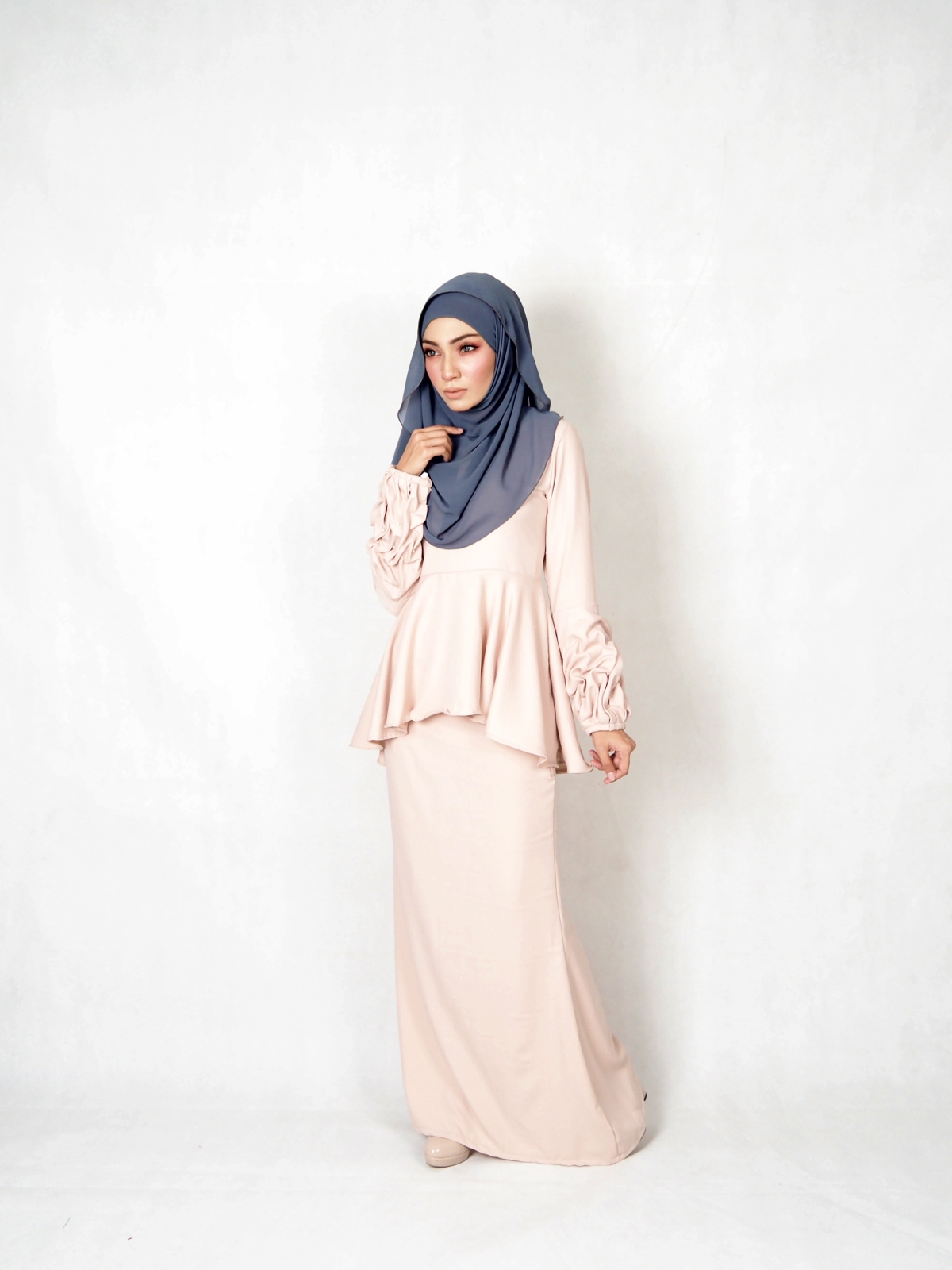 SW4827 Fashion Baju Kurung Cream