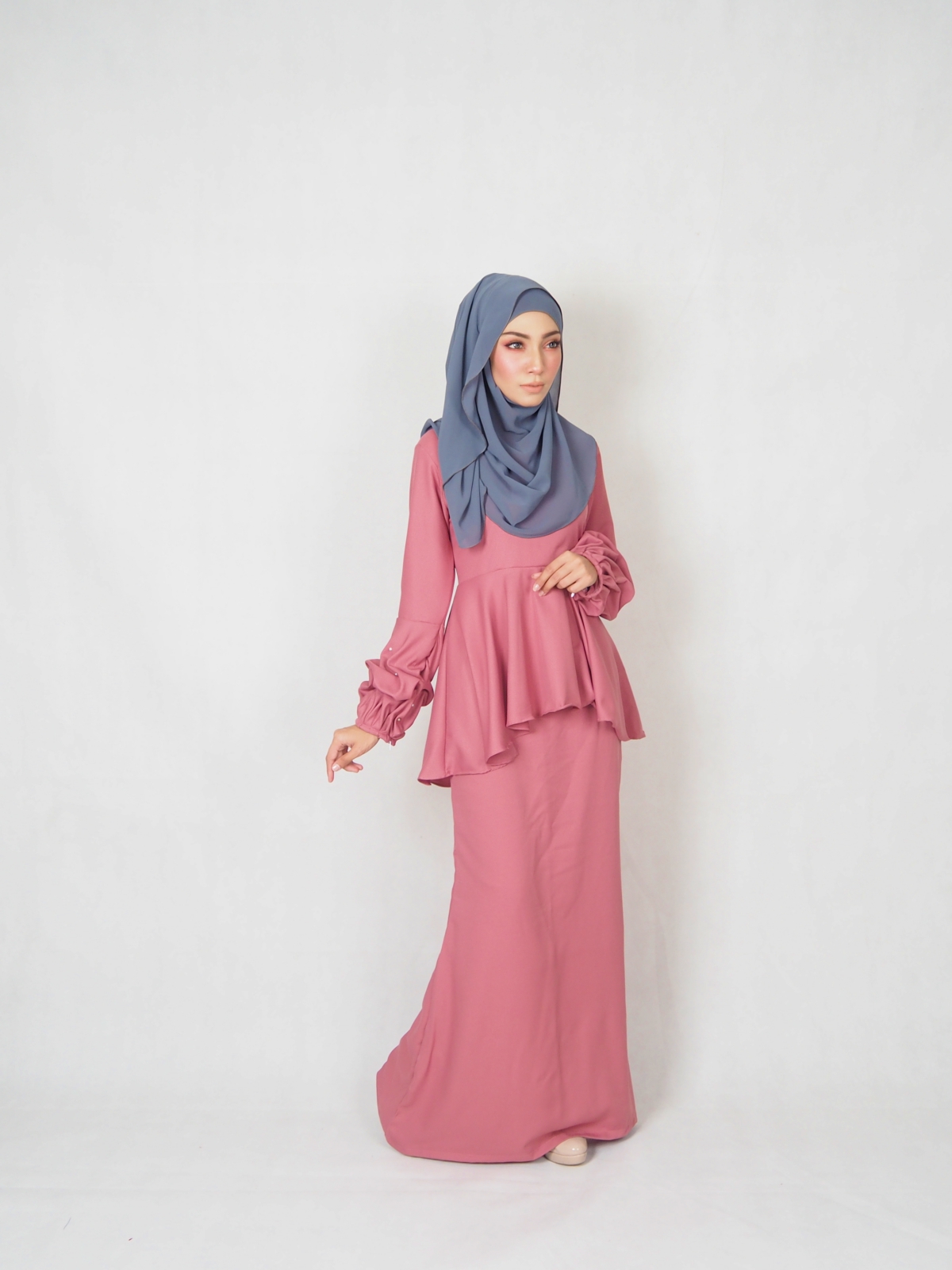 SW4827 Fashion Baju Kurung Dusty Pink