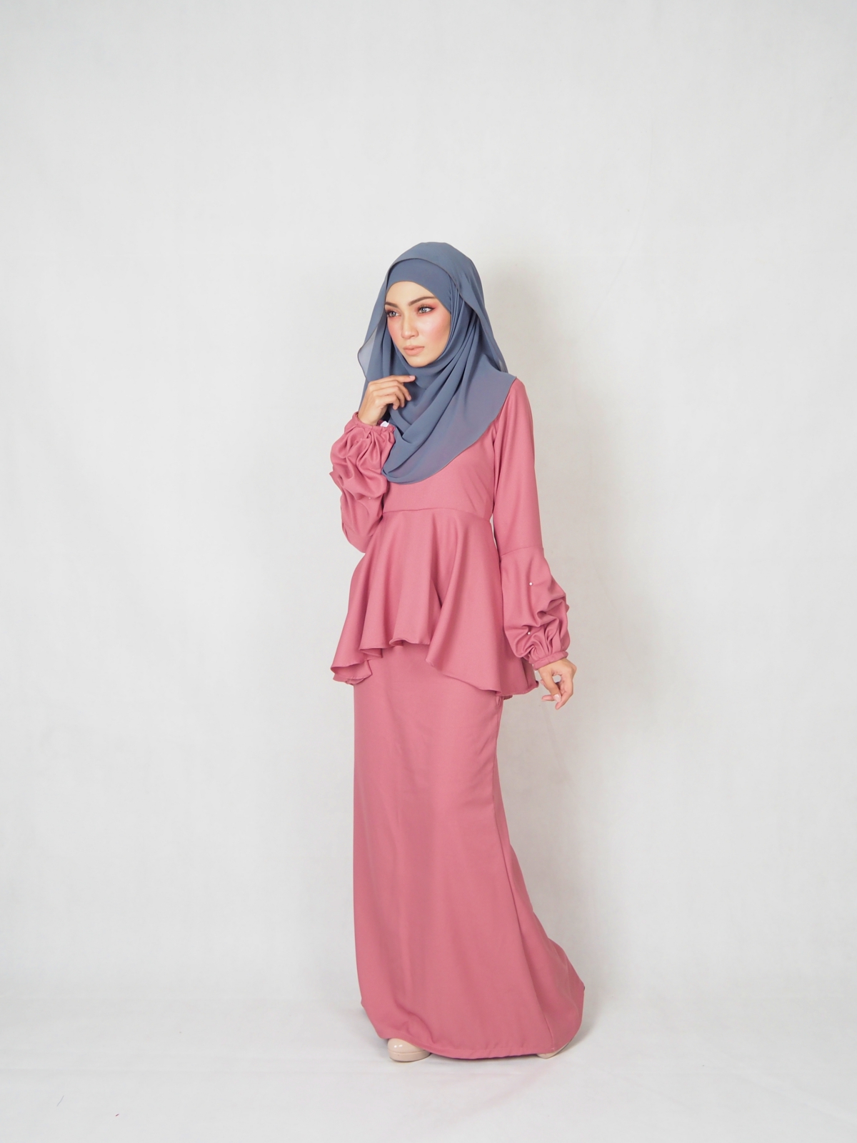 SW4827 Fashion Baju Kurung Dusty Pink