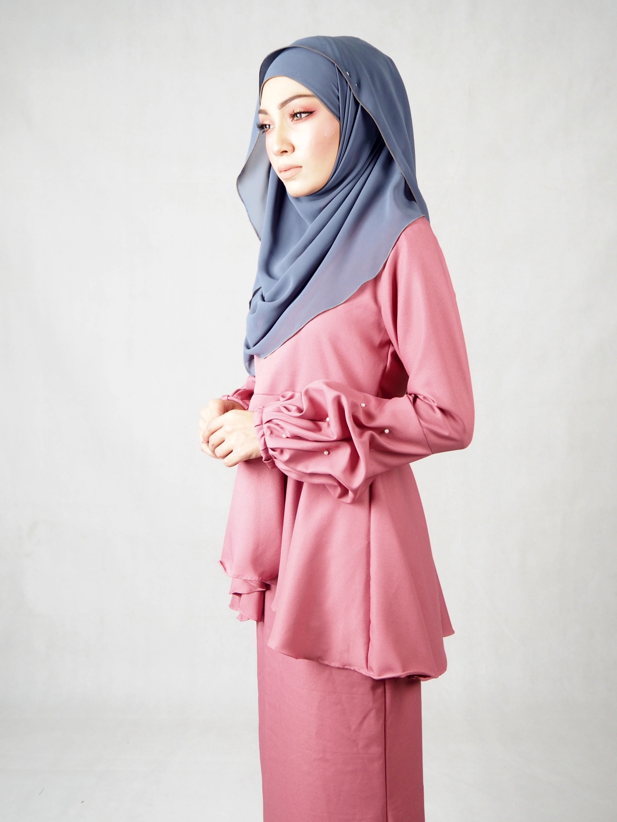 SW4827 Fashion Baju Kurung Dusty Pink