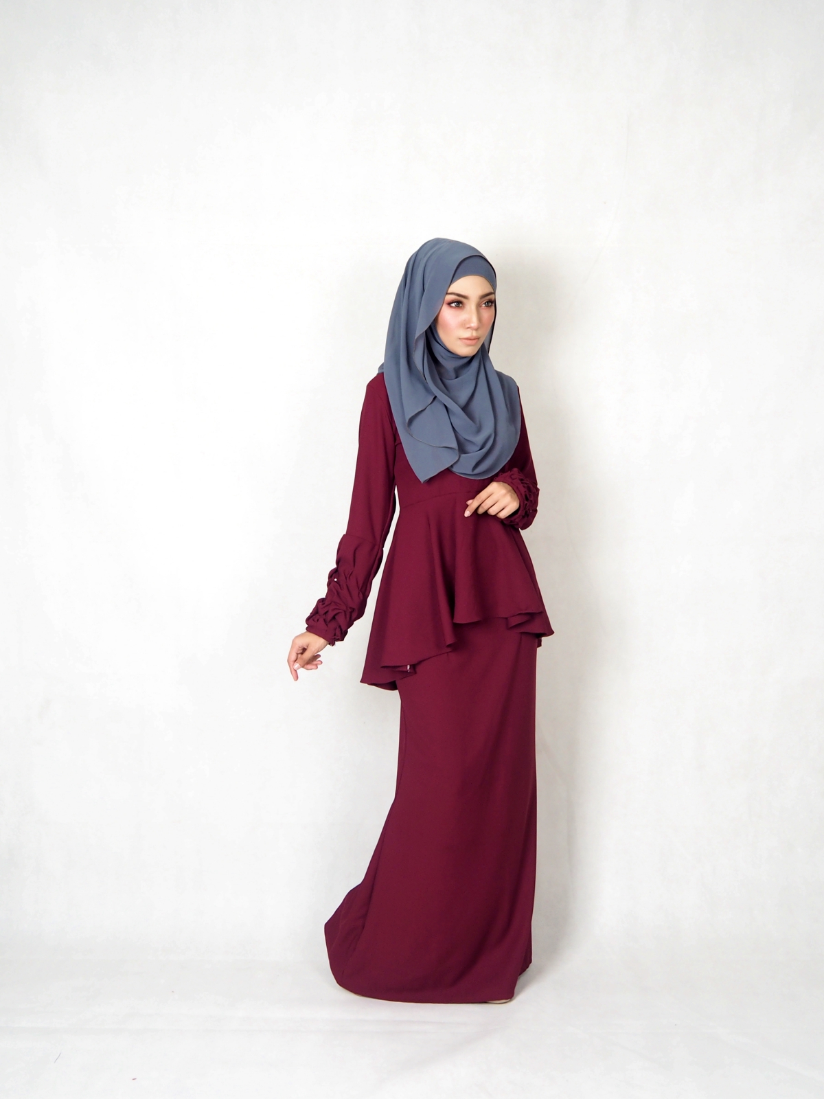 SW4827 Fashion Baju Kurung Maroon