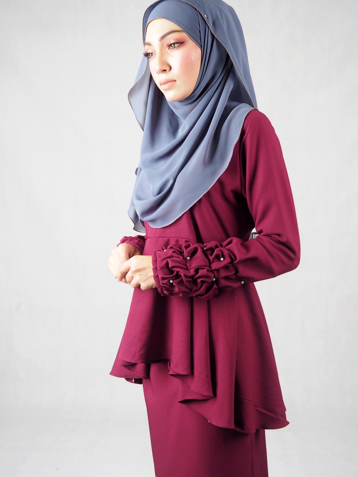 SW4827 Fashion Baju Kurung Maroon