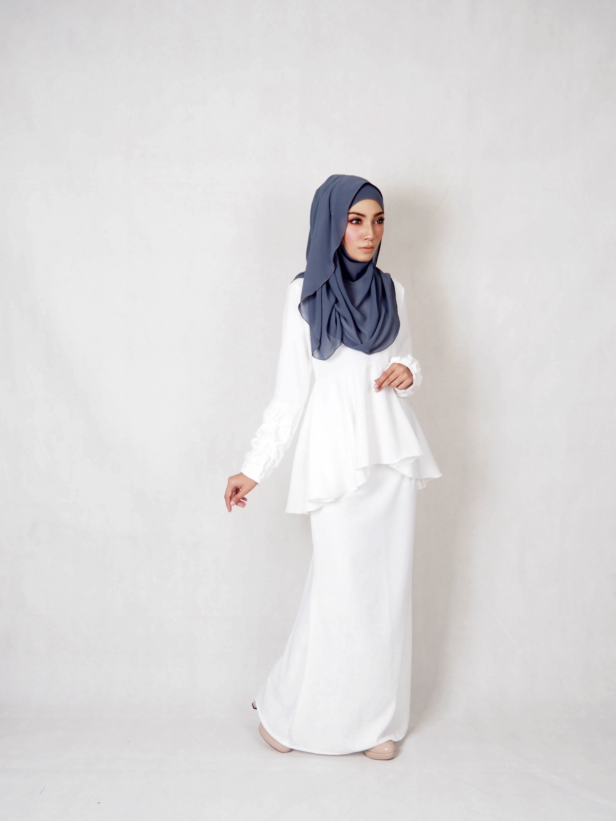 SW4827 Fashion Baju Kurung White