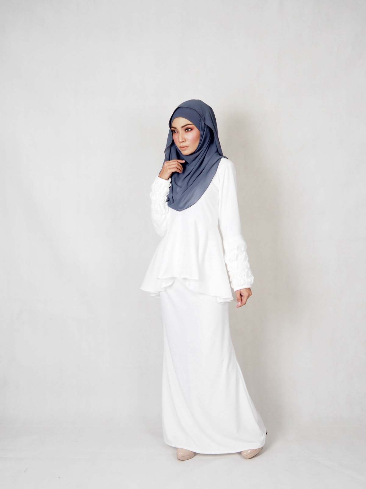 SW4827 Fashion Baju Kurung White