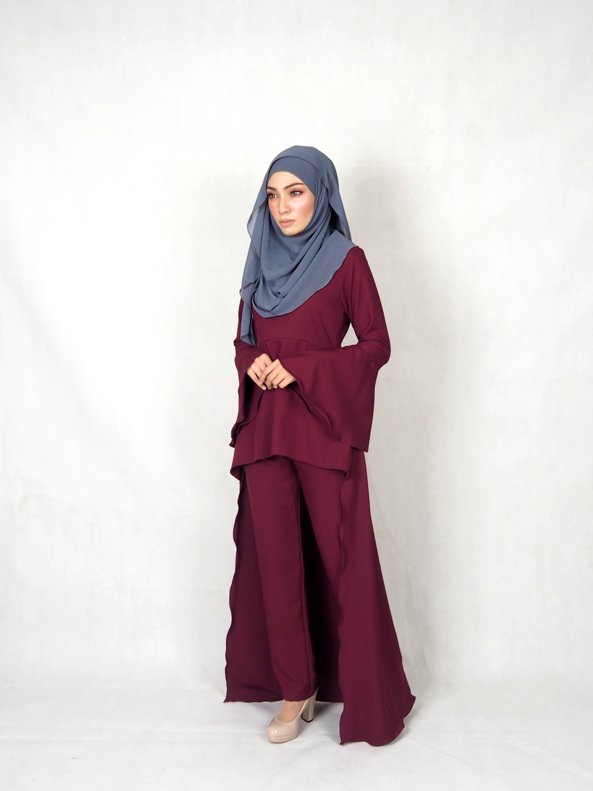 SW4830 Blouse & Pant Set Maroon
