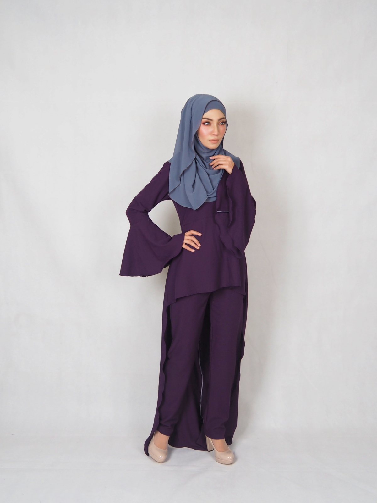 SW4830 Blouse & Pant Set Purple