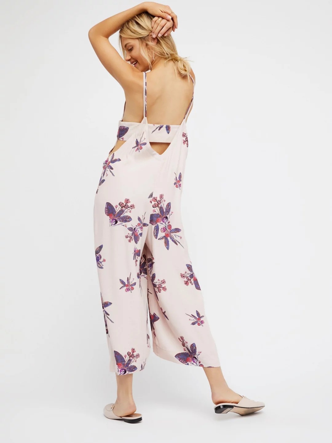 BM70274 Lovely Floral Jumpsuit Pink