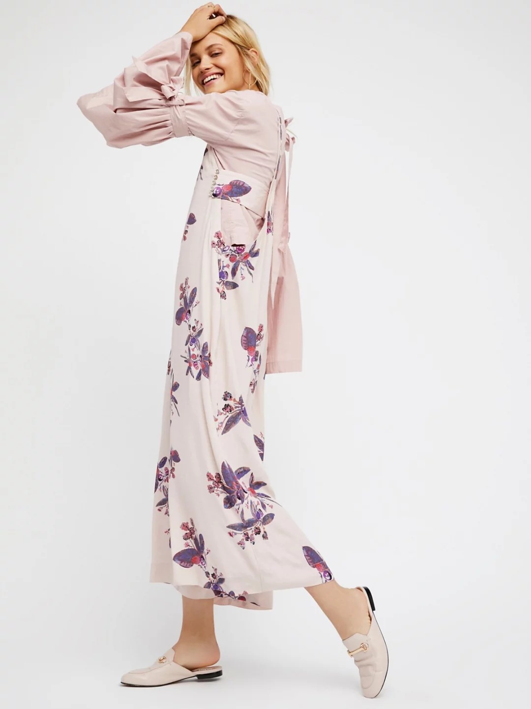 BM70274 Lovely Floral Jumpsuit Pink