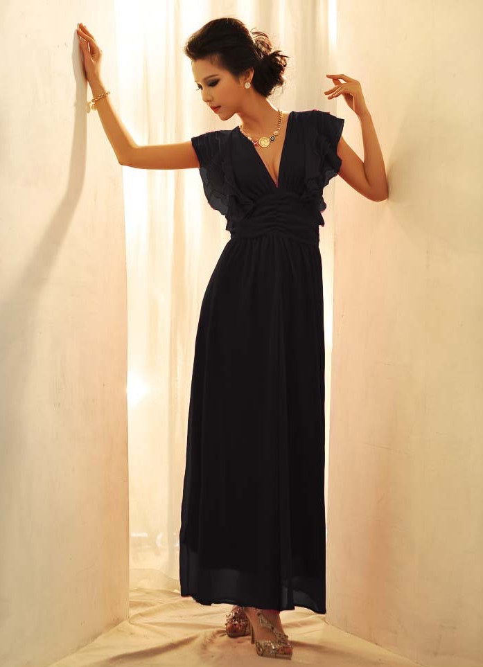 BM70277 Charming Chiffon Jumpsuit Black