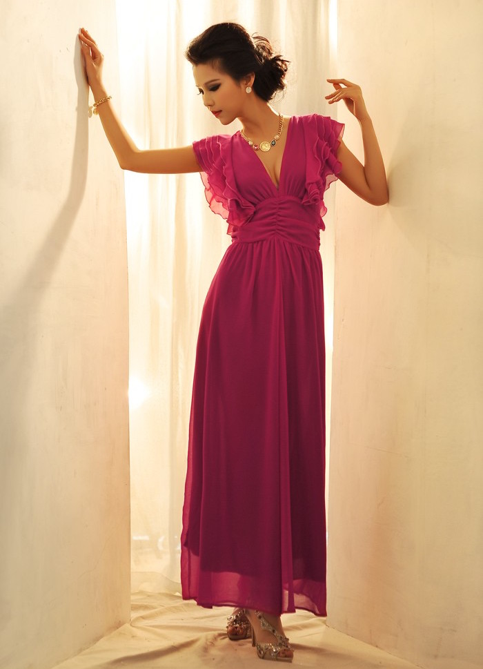 BM70277 Charming Chiffon Jumpsuit Purple