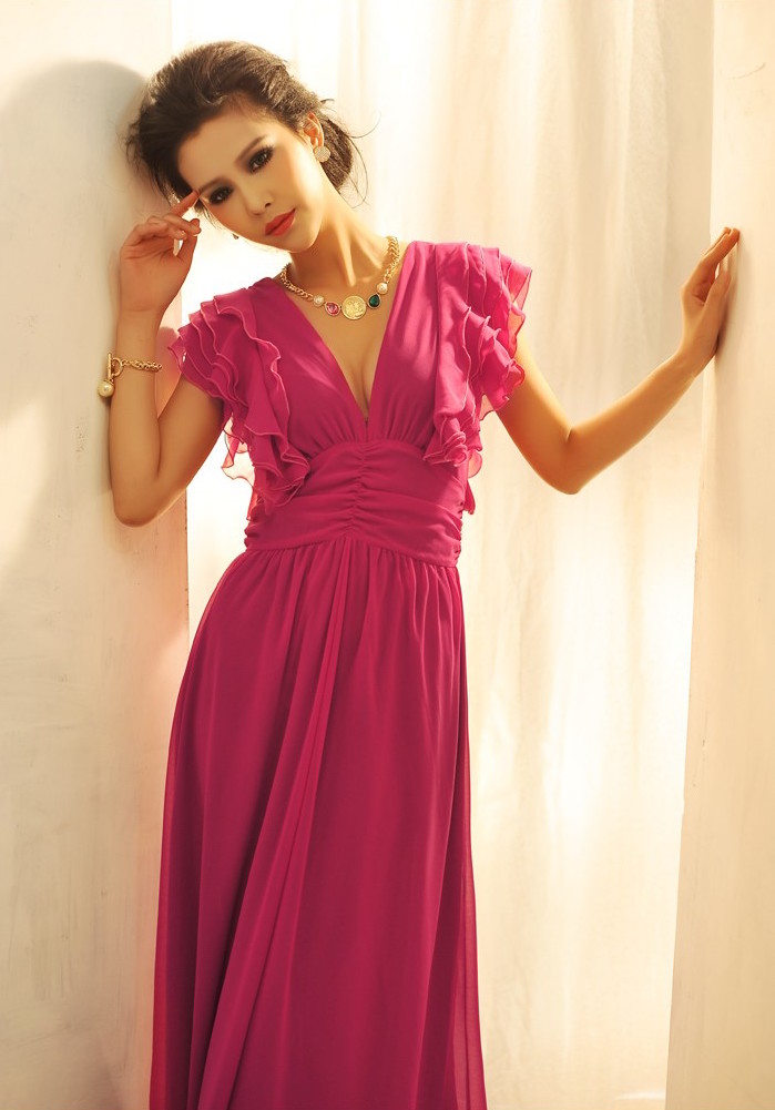 BM70277 Charming Chiffon Jumpsuit Purple