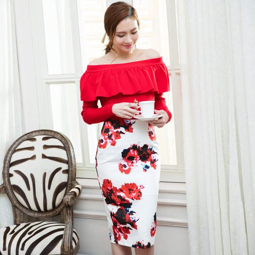 BM70280 Pretty Fashion Top Red