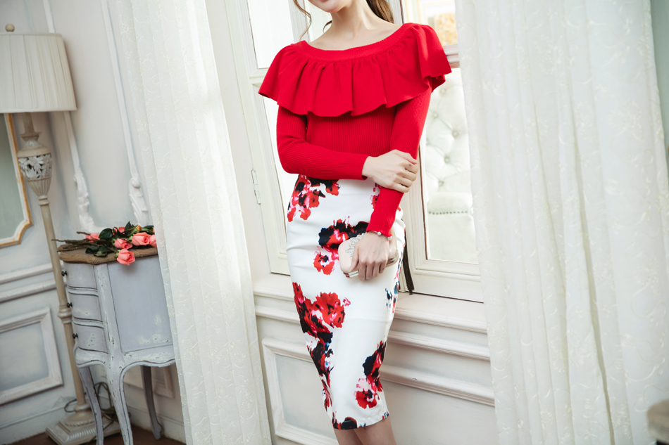 BM70280 Pretty Fashion Top Red
