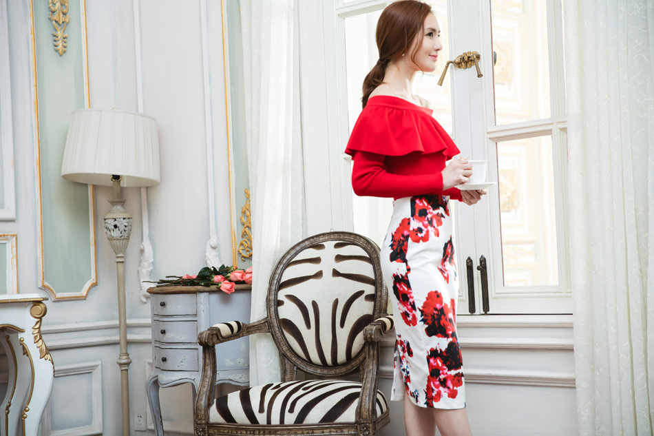 BM70280 Pretty Fashion Top Red