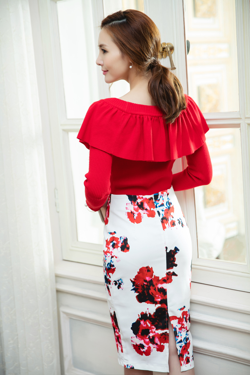 BM70280 Pretty Fashion Top Red