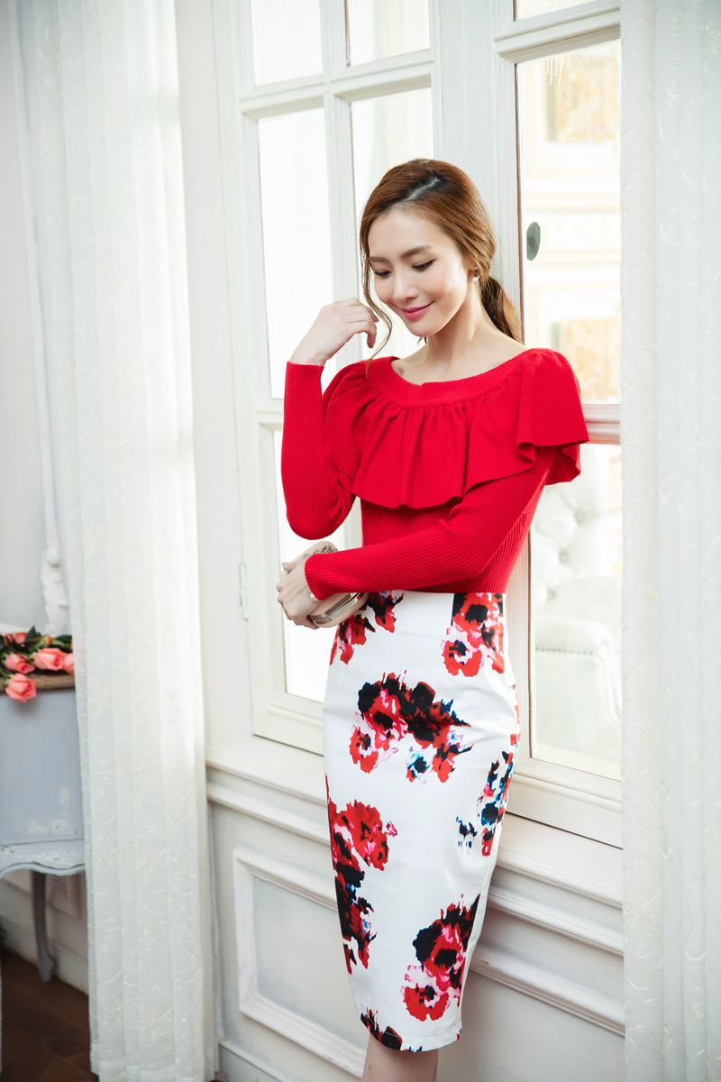 BM70280 Pretty Fashion Top Red