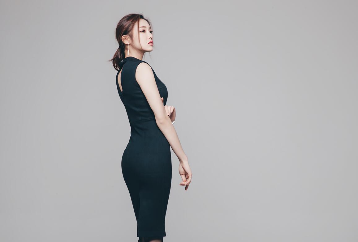 BM70287 Elegant Korea Dress Black