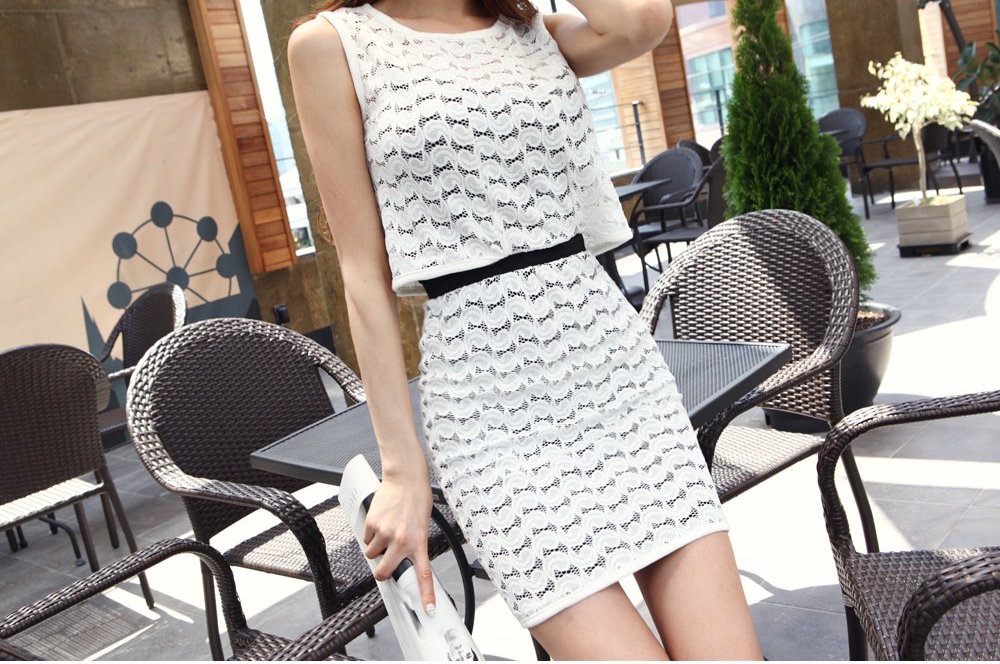 BM70293 Trendy One Piece Dress White