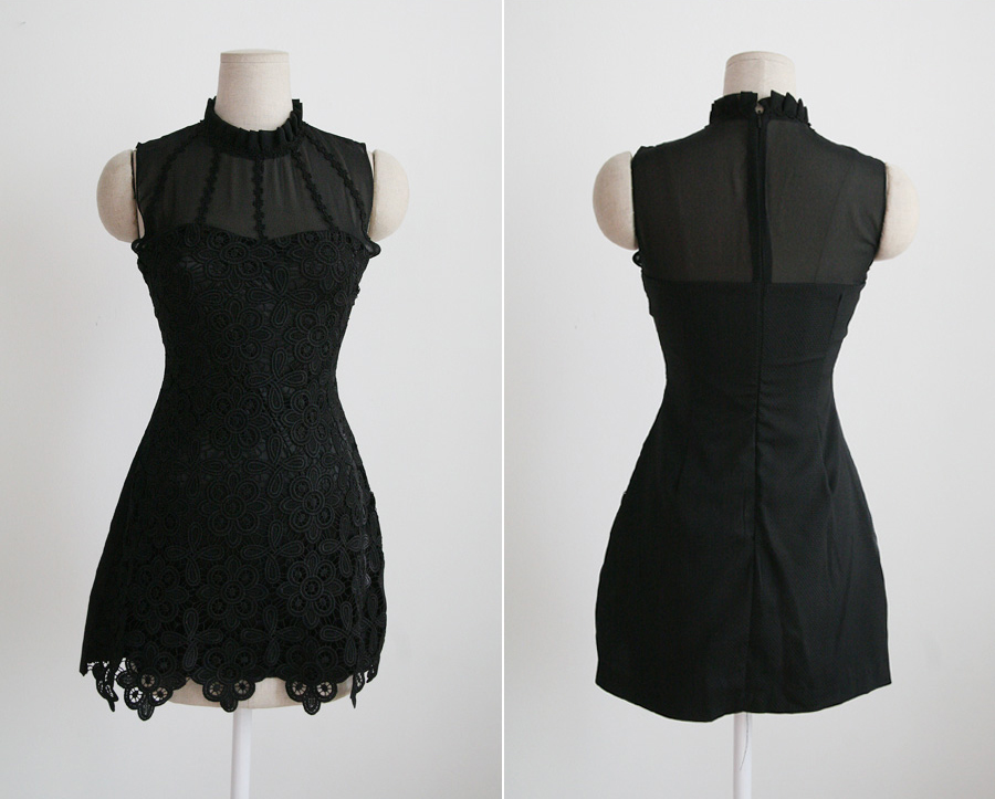 BM70296 Stylish Mini Dress Black