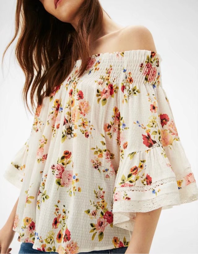 BM70299 Pretty Off-Shoulder Top White