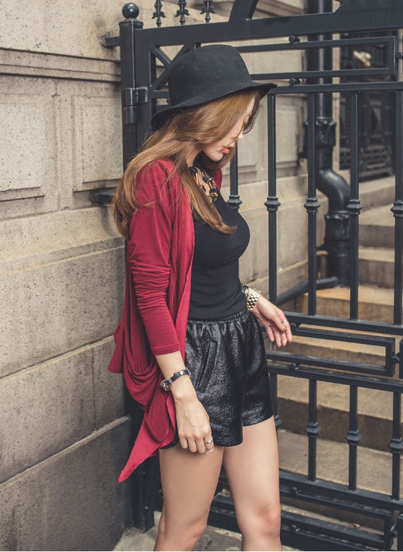 BM70300 Korea Fashion Cardigan Red