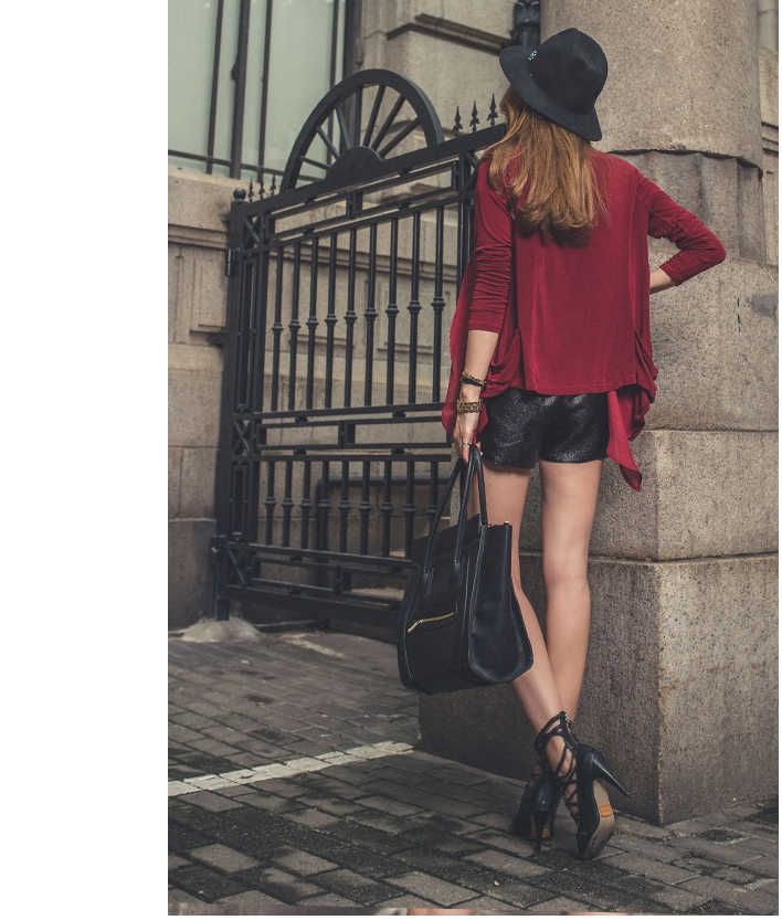 BM70300 Korea Fashion Cardigan Red