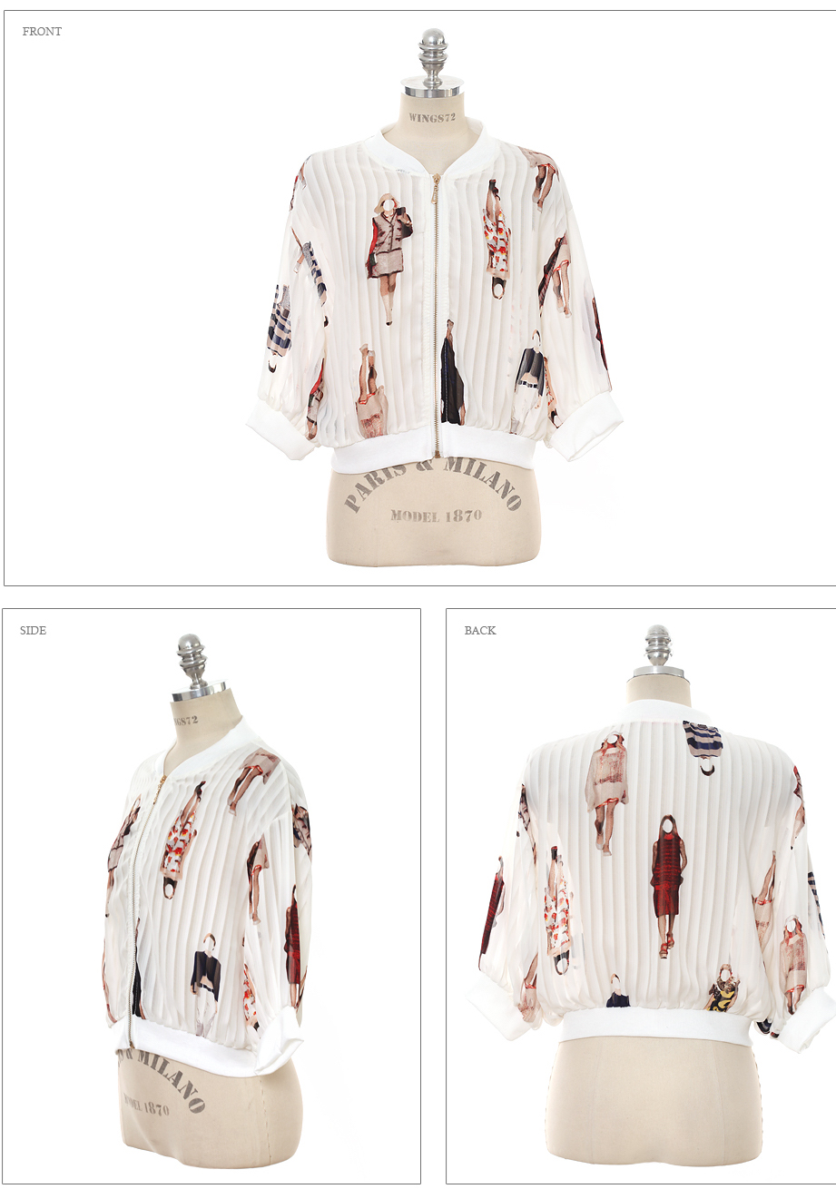 BM70301 Stylish Chiffon Cardigan White