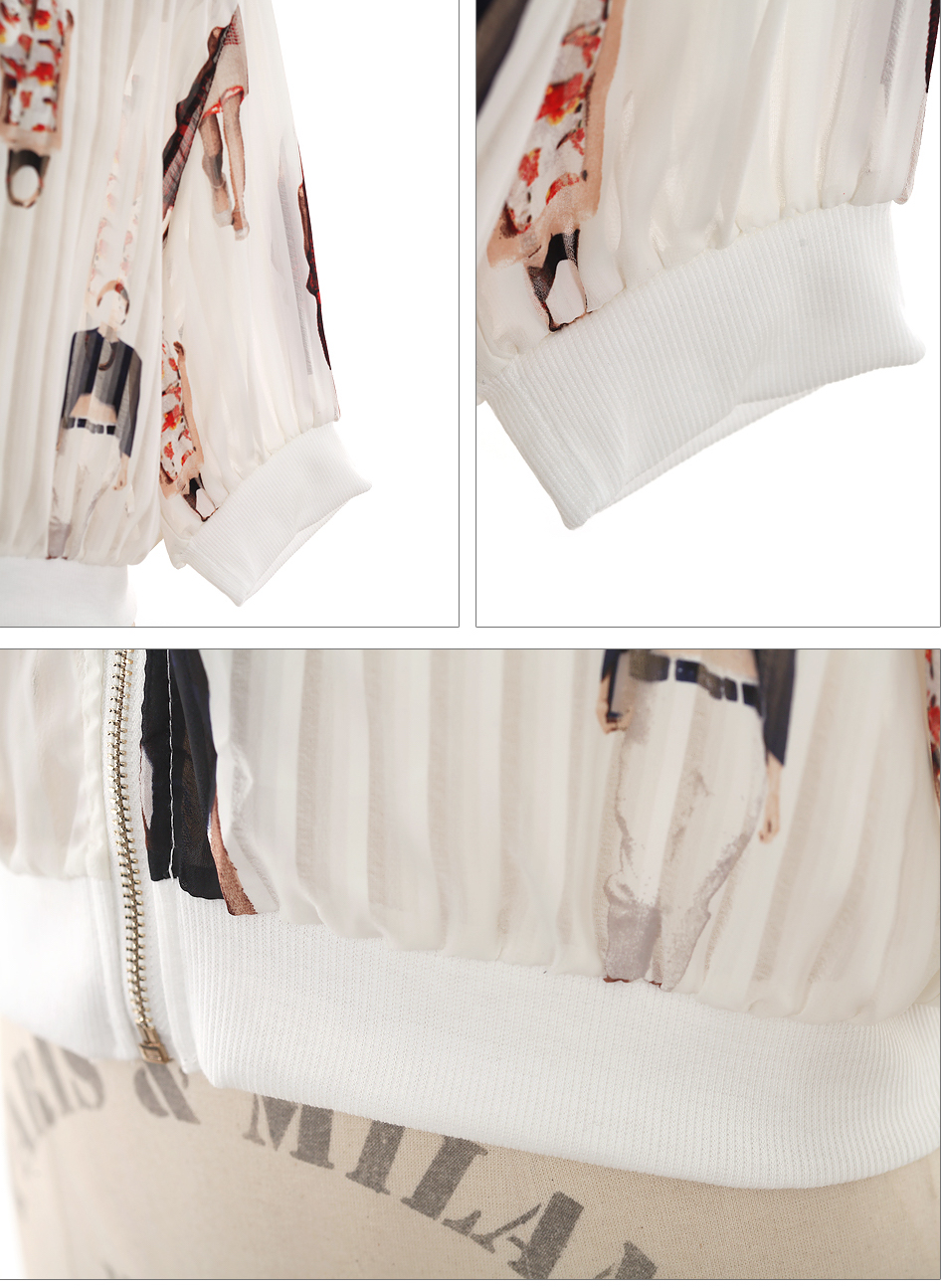 BM70301 Stylish Chiffon Cardigan White