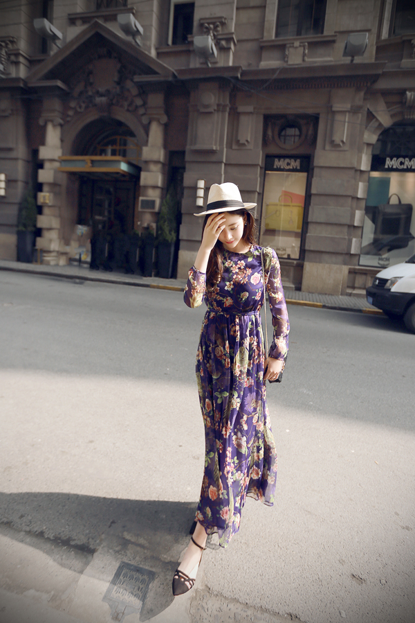 BM70304 Charming Floral Dress Purple