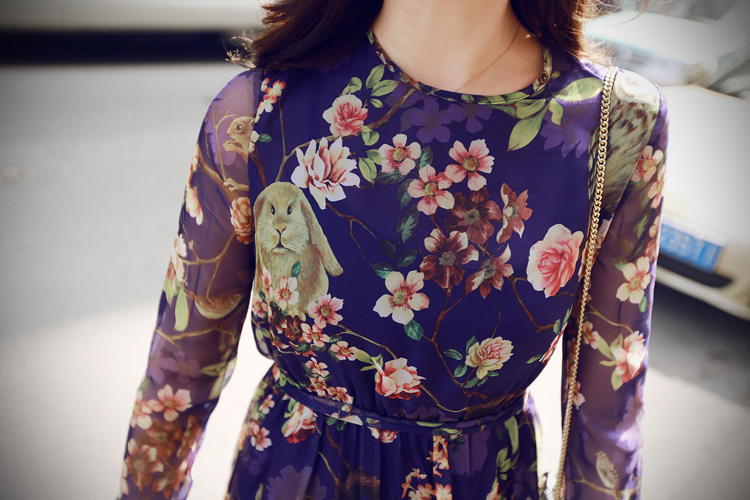 BM70304 Charming Floral Dress Purple