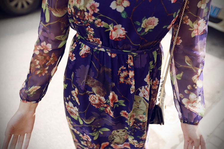 BM70304 Charming Floral Dress Purple