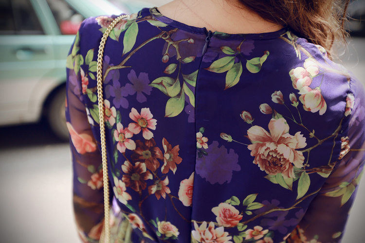 BM70304 Charming Floral Dress Purple